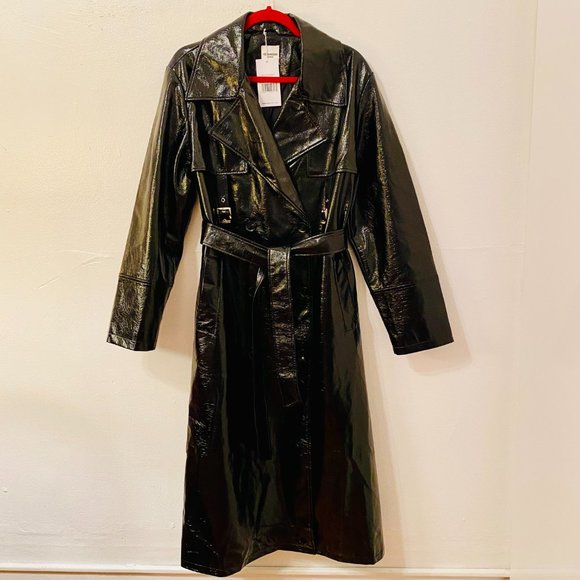 Hoermanseder 'Maja' Shiny Crinkle Trench Coat - Picture 3 of 7